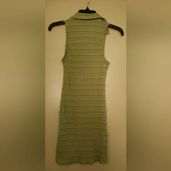 Lime green striped tank bodycon dress Sz XS nwt - Picture 2 of 3